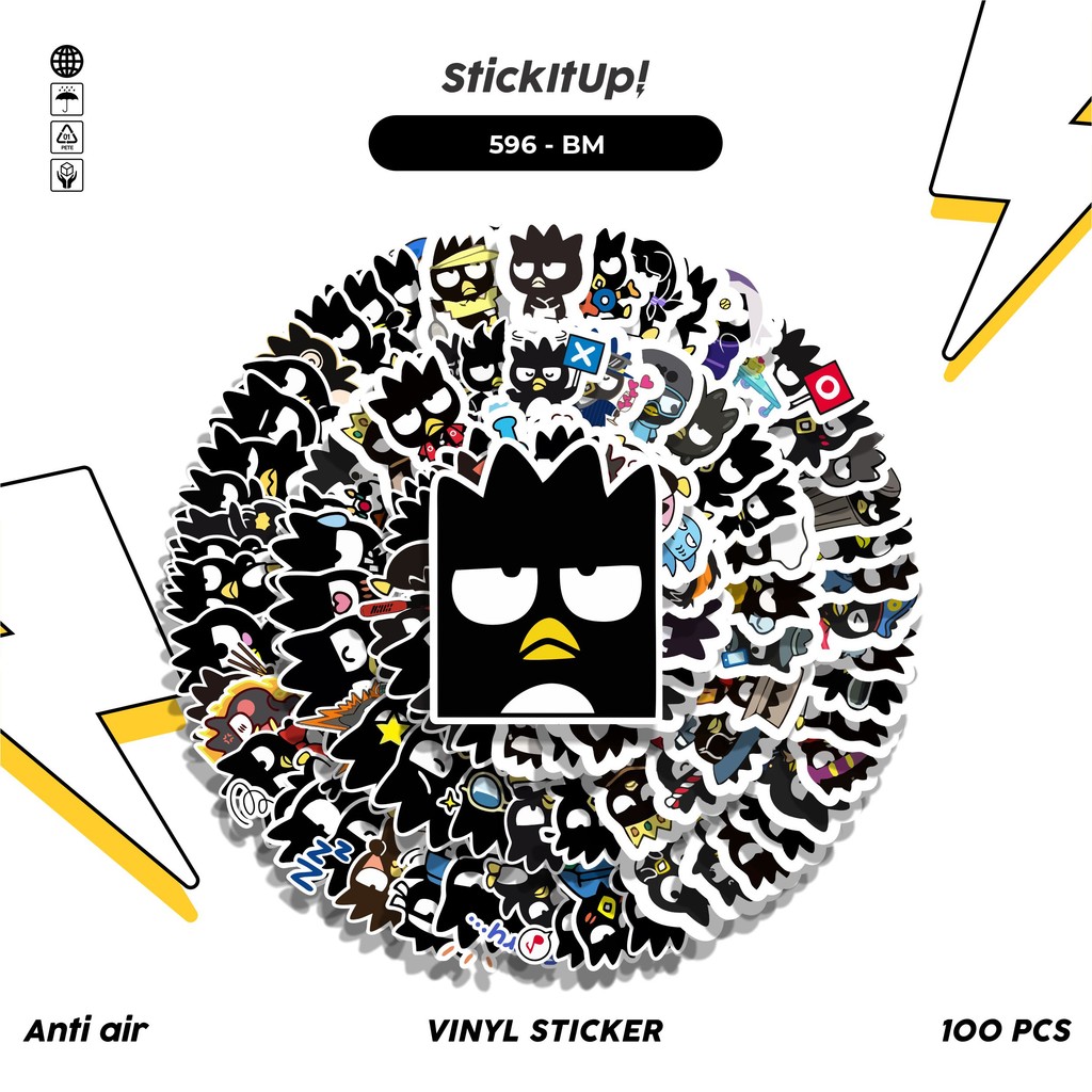 

COD 100 Pcs Stiker Pack Badtz Maru Lucu Aesthetic Vynil Waterproof untuk Freebies Sticker Buku Journal Casing HP Laptop