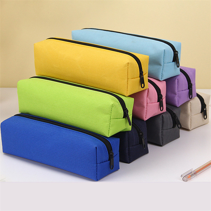 

Canvas Pencil Case Student Pouch Coin Cosmetic Bag Office Stationery Organizer For Teen Girl Boy School Supplies