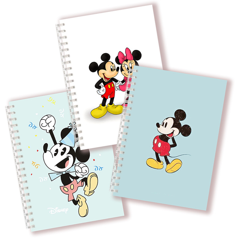 

A5 Spiral Notebook Cartoon Mickey Mouse Minnie Love Note Book Disney Anime Figures Graffiti Diary Birthday Party Kids Gifts Toys