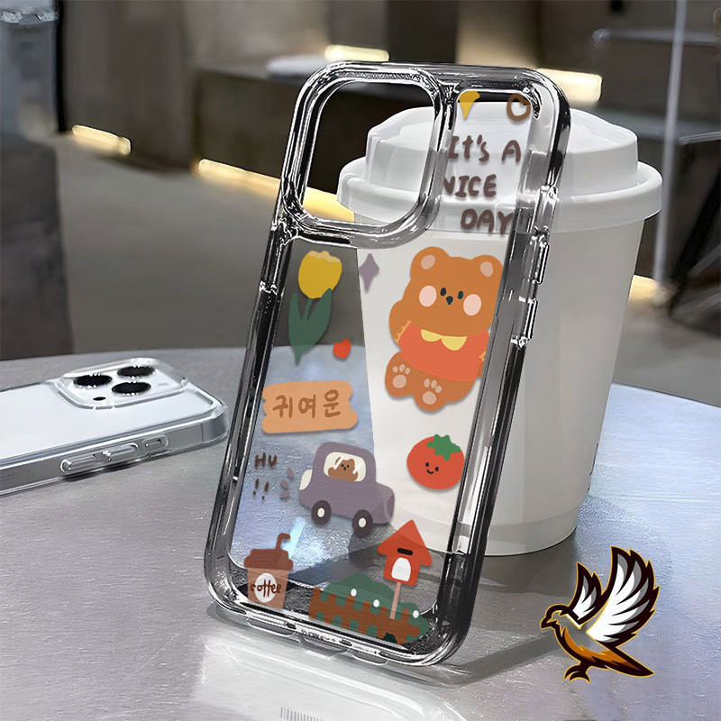 Case VIVO Y20 Y16 Beruang Korea yang lucu case hp Vivo Y02 Y02t Y02s Y11 Y12 Y15 Y17 Y15s Y15a Y01 Y