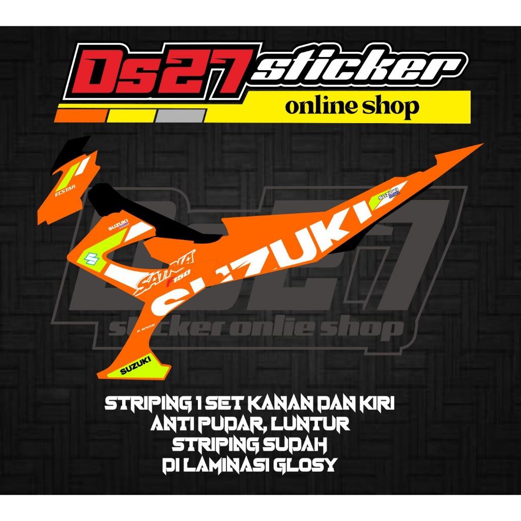 STRIPING VARIASI MOTOR SATRIA FU FACELIFT BIRU GP