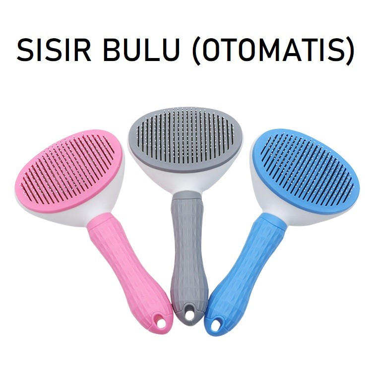 (Harga Satuan) Sisir Pencet Otomatis Premium Bulu Rambut Rontok Hewan Kucing Anjing Kelinci Pet Hair