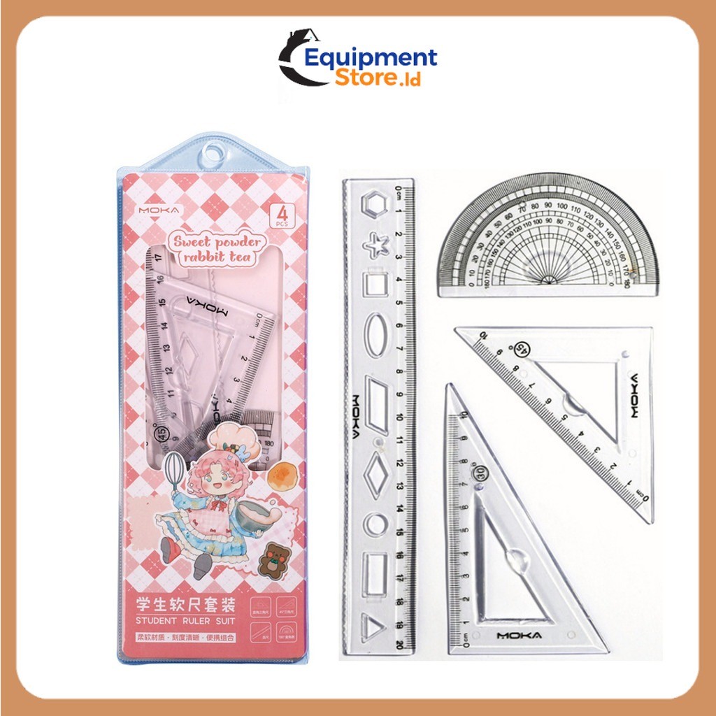 

Penggaris Segitiga Busur dan Lurus Fancy Anak / Premium Ruler