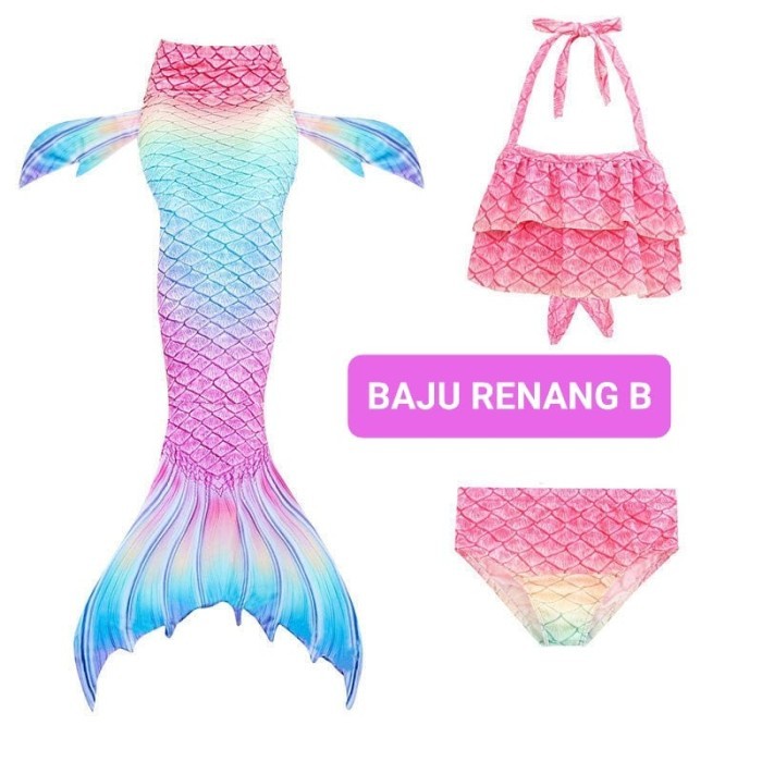 ✨READY✨ -BAJUKIDDIE BAJU RENANG MERMAID KOSTUM DUYUNG ANAK IMPOR PRINCESS - HANYA MONOFIN, All Size