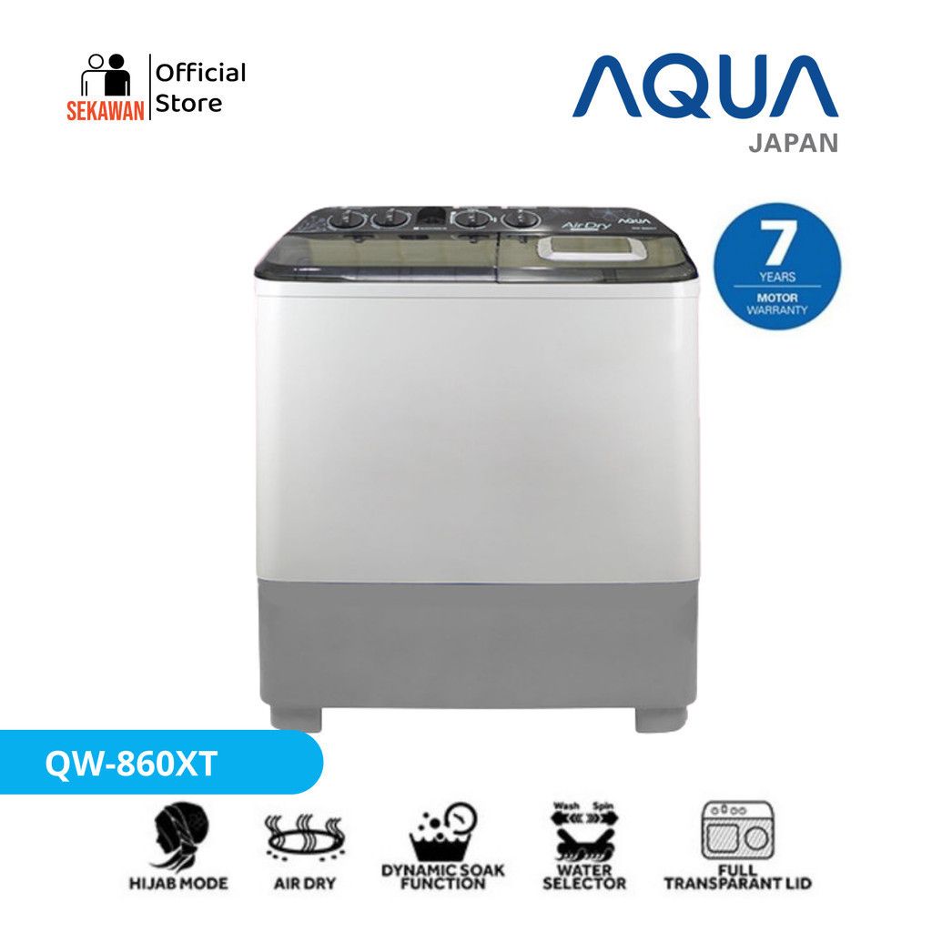 Mesin Cuci 2 tabung AQUA QW-860XT 8kg QW 860 XT