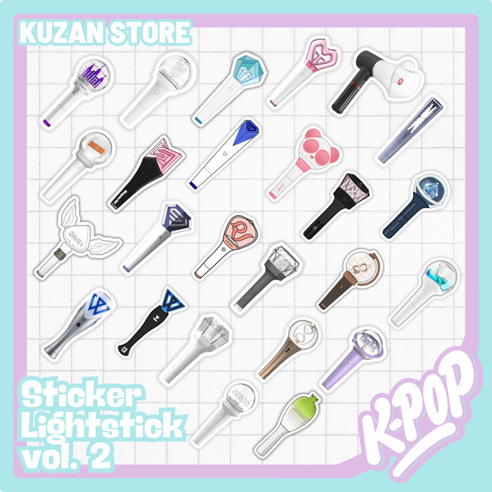 Sticker Lightstick KPOP Vol. 2 Freebies / Stiker Light Stick KPOP (GIDLE, IVE, RIIZE, SHINEE, SUPERM