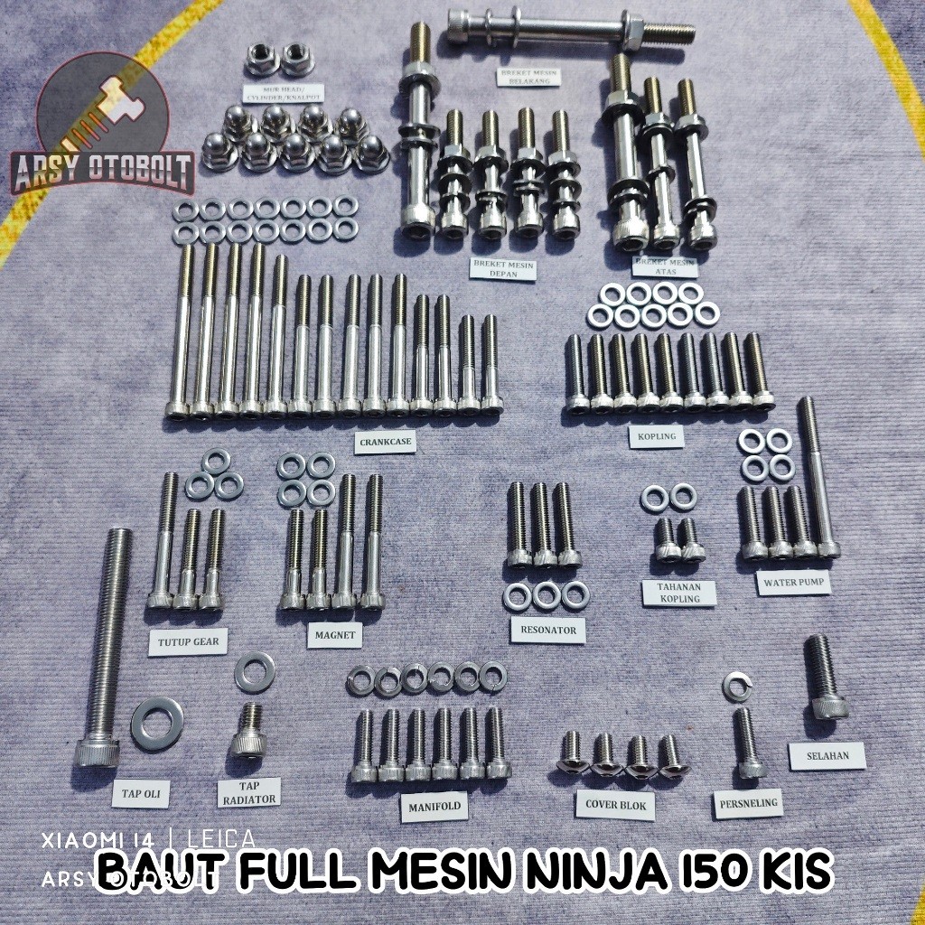 BAUT FULL MESIN NINJA 150 KIS STAINLESS 304
