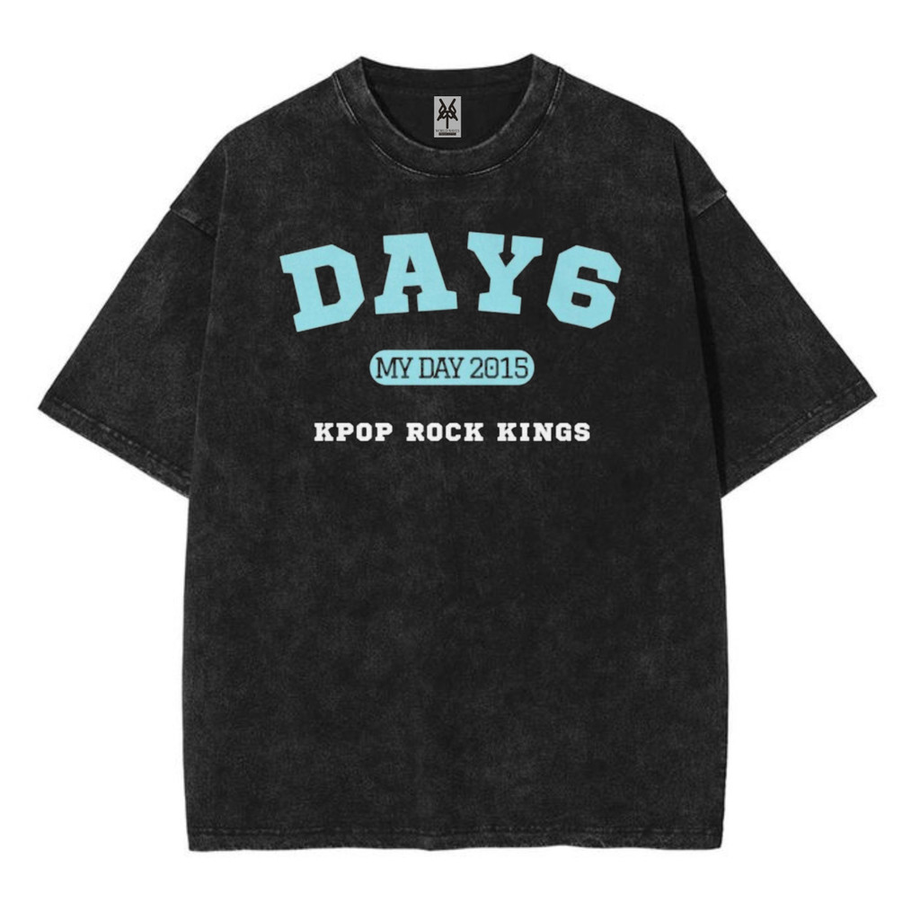 Kaos oversize day 6 kpop rock kings washed washing vintage tee