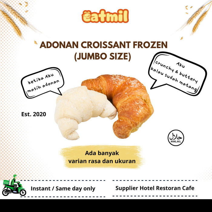 

Croissant Dough Jumbo Croffle Frozen 70g Adonan Croffel Premium Butter - Cocho Banana