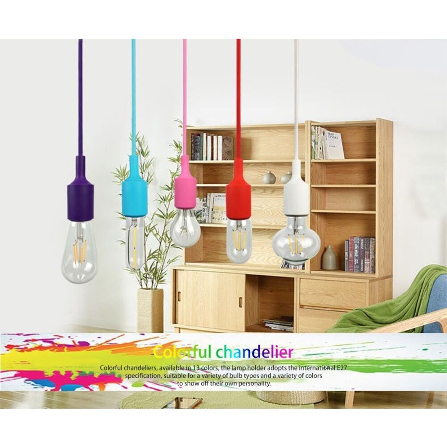 TERMURAH Lampu Hias Gantung Edison E27 Fitting Gantung Lampu Pijar Silikon Filamen Rumah Cafe