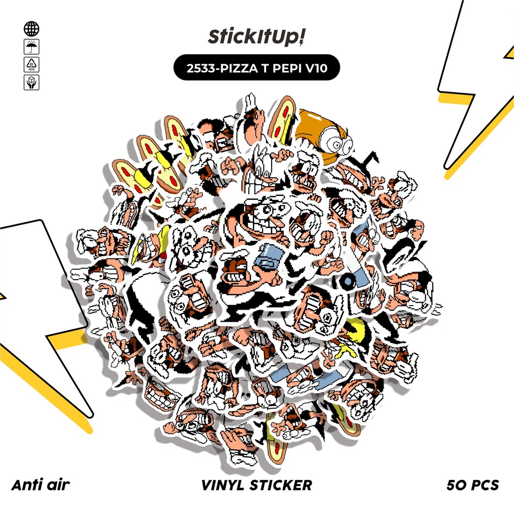 

COD✨ 50 Pcs Stiker Pack PIZZA T PEPI V10 Lucu Aesthetic Vynil Waterproof untuk Freebies Sticker Buku Journal Casing HP Laptop