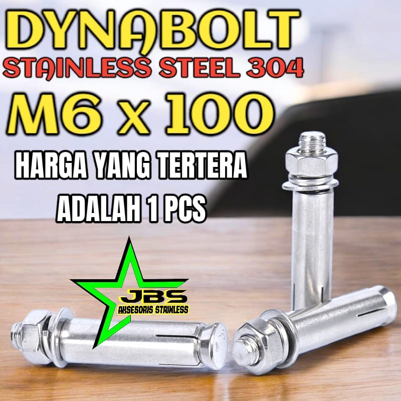 DYNABOLT SS 304 M6×100 - DINABOLT - ANCHOR BOLT STAINLESS