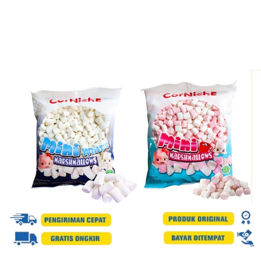 

Corniche Mini Marshmallow Permen 200gr / Snow White / Pink White