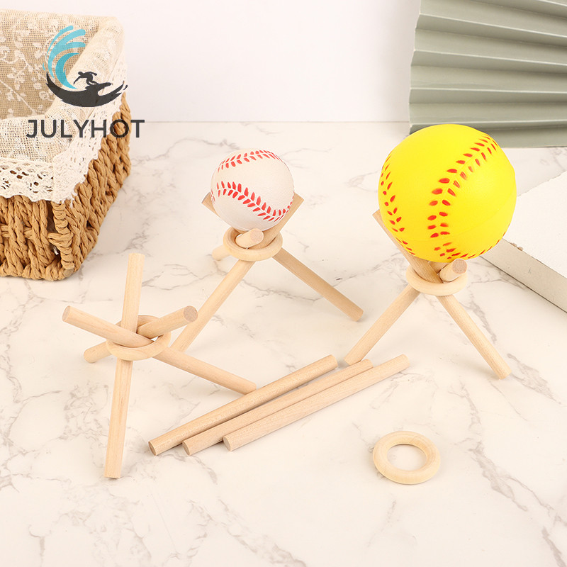 1/2/5Set Wooden Baseball Holder Mini Baseball Bat Display Stand Golf Tennis Ball Support Bracket Bas