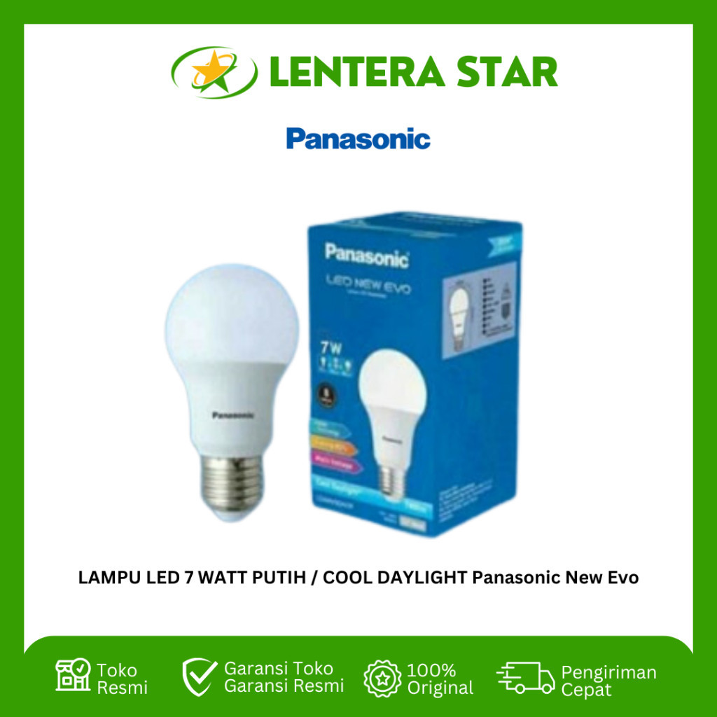LAMPU LED 7 WATT PUTIH / COOL DAYLIGHT Panasonic New Evo