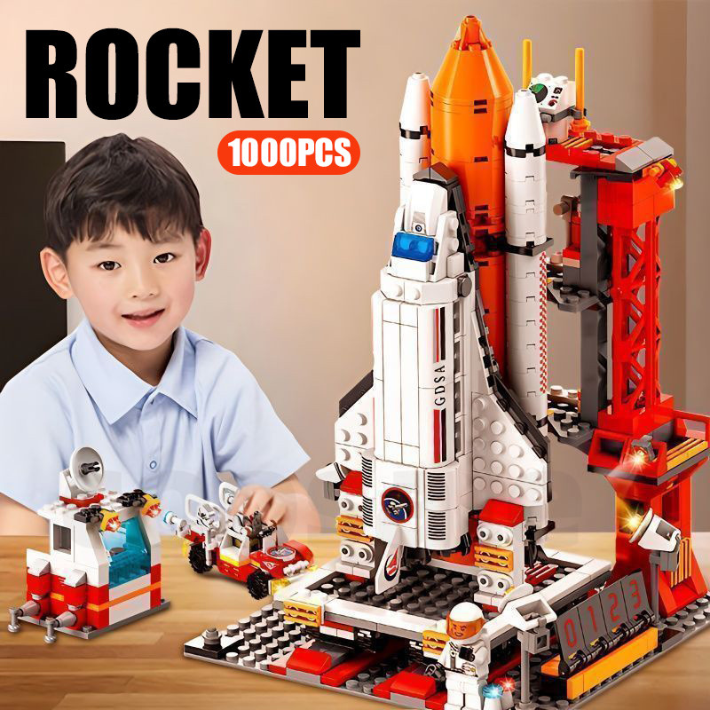 AR45TG mainan 1000pcs Roket Brick blok city police/Kapal Induk Murah/robot/Military swat building bl