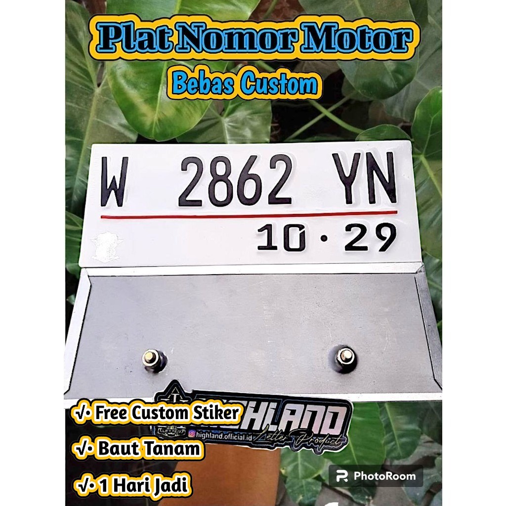 Plat Custom Nomor motor Baut Tanam