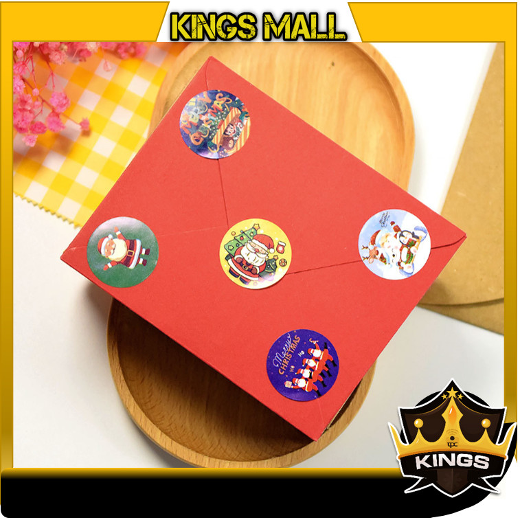 

Kings - 6464 Stiker Label Hampers Natal / 1 Roll 500 PCS Stiker Kado