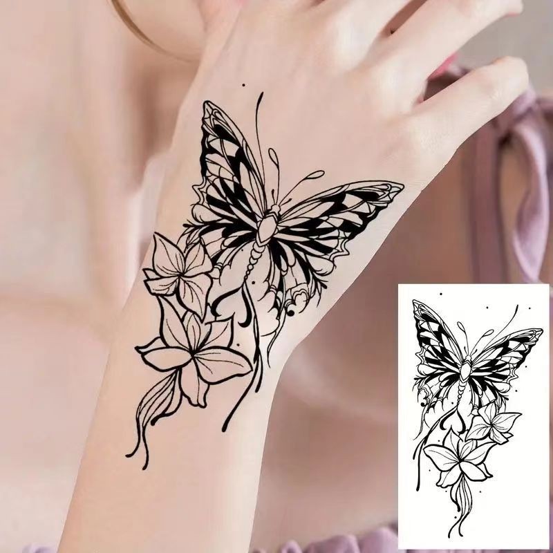 MLKU 10pcs Tato Kupu Kupu Tahan Lama Tato Temporer Tahan Air Tato Butterfly Tato Stiker Tato