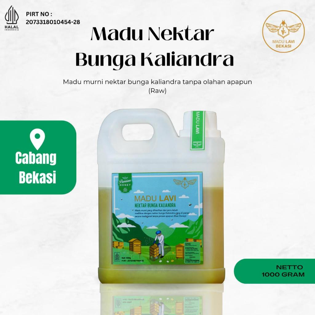 

Madu Lavi Nektar Kaliandra Asli 1000gr Madu Murni 100% Alami Pure Raw Honey