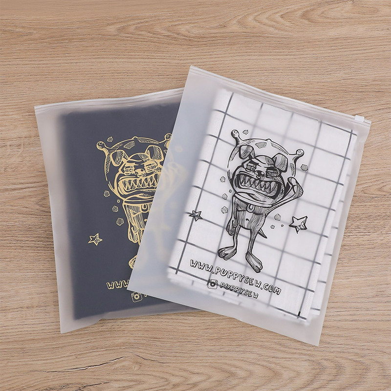 

30/50/100 pieces custom frosted zipper bag clothing underwear business enterprise custom logo packaging bag transport bag