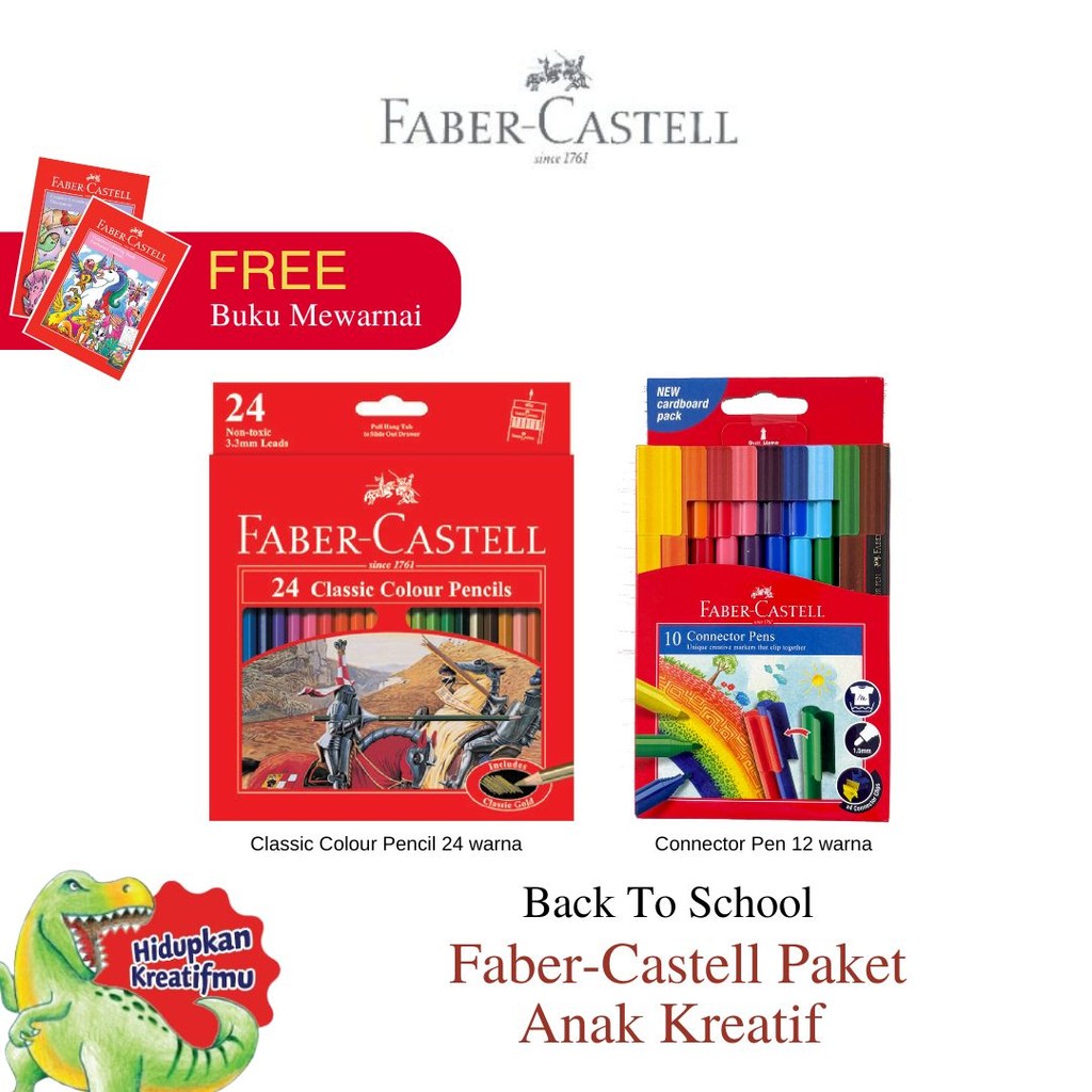 Faber-Castell Paket Kembali ke Sekolah Pensil dan Marker Warna