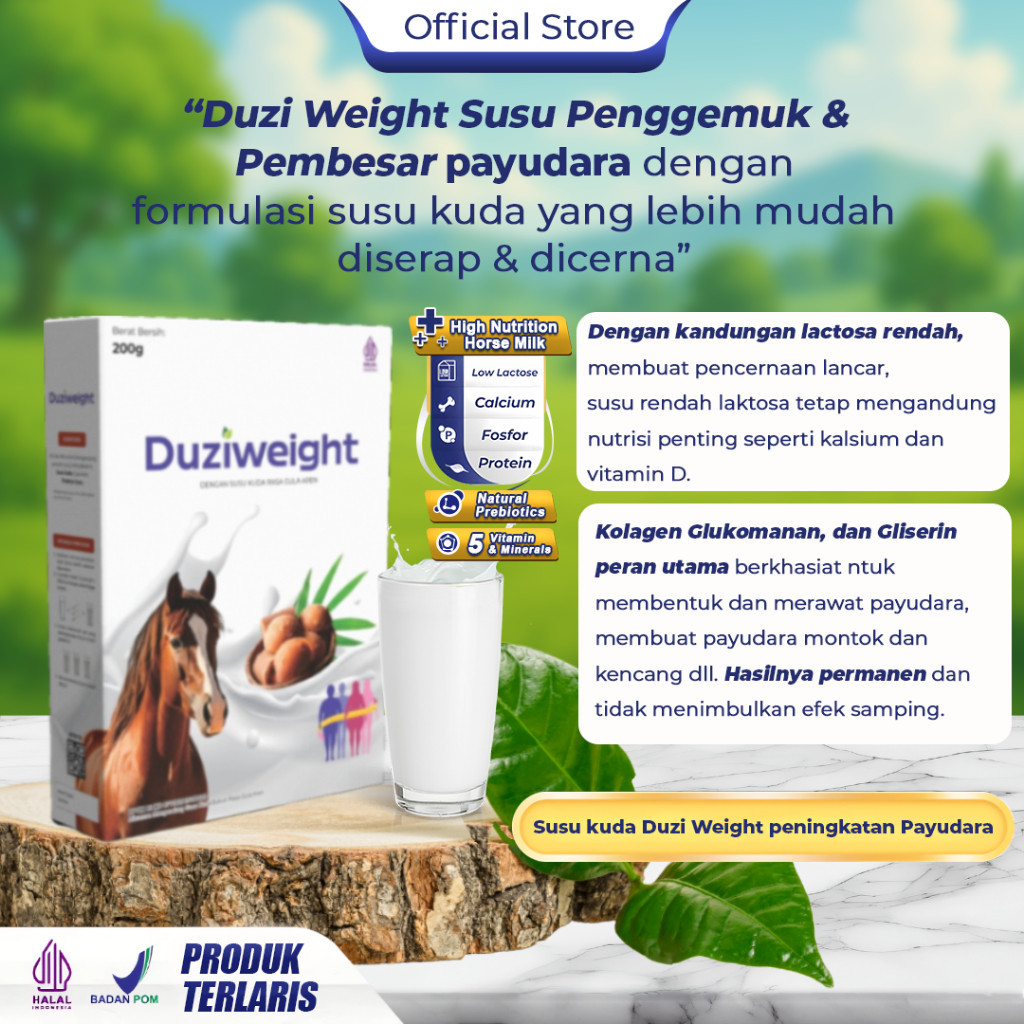 

Duzi Weight - Susu Kuda Penambah Berat Badan 200gr Pembentuk Otot
