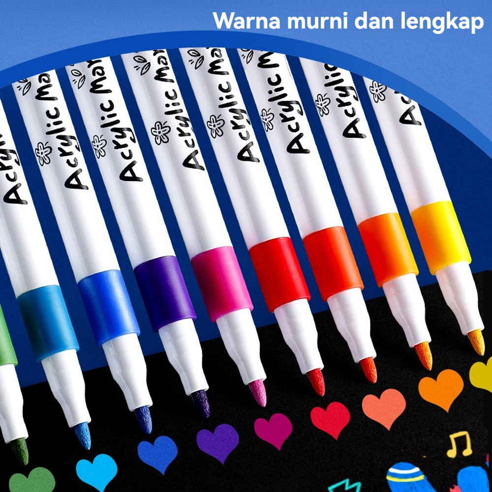 

JAMIN MURAH !!!Spidol Akrilik Set Spidol Warna 48/60 Spidol Warna Siswa seni lukis diy tahan air pena warna cepat kering Aman untuk Anak-anak(BISA LANGSUNG ORDER)