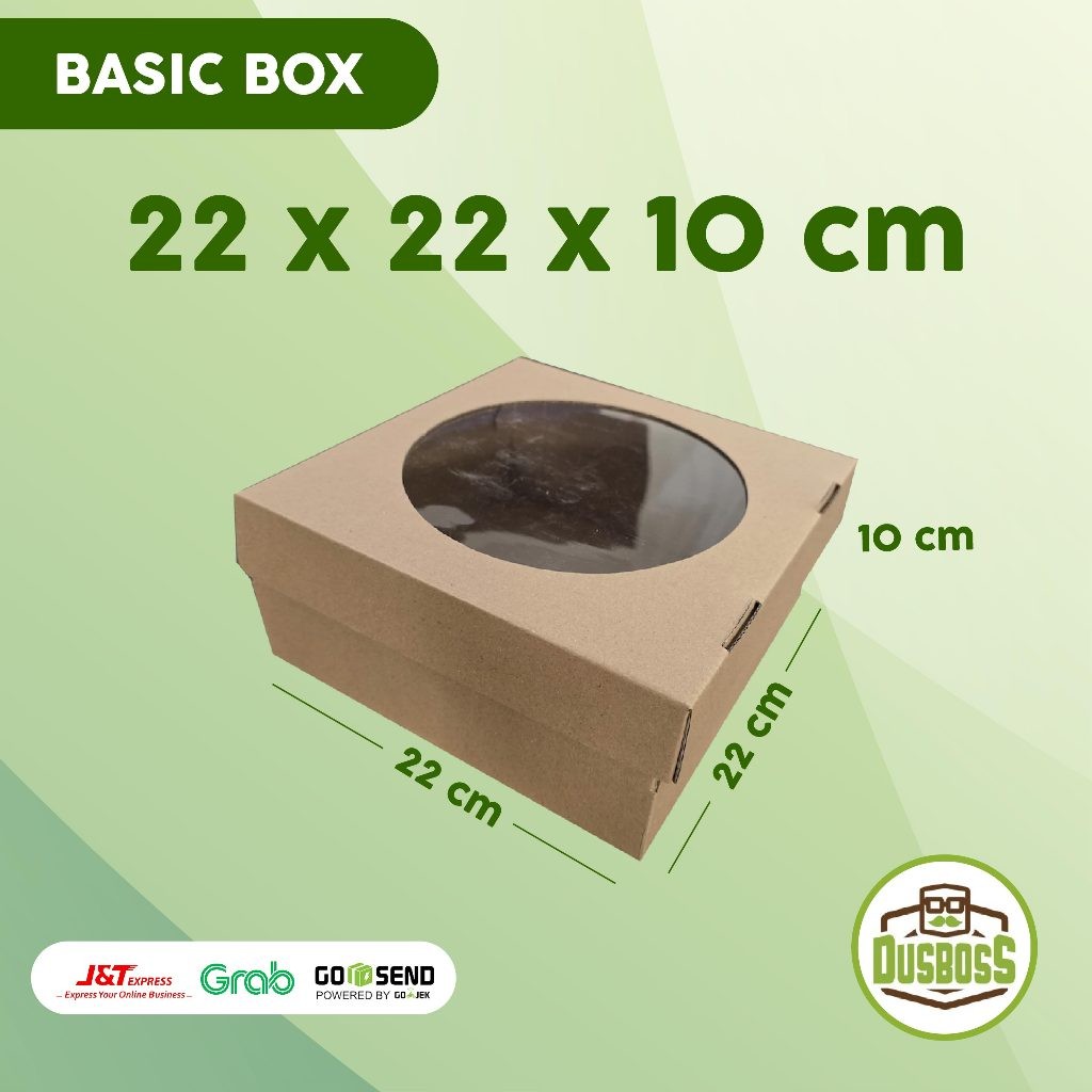 

BOX KUE MIKA 22x22x10 cm kardus die cut, untuk kue hampers gift box