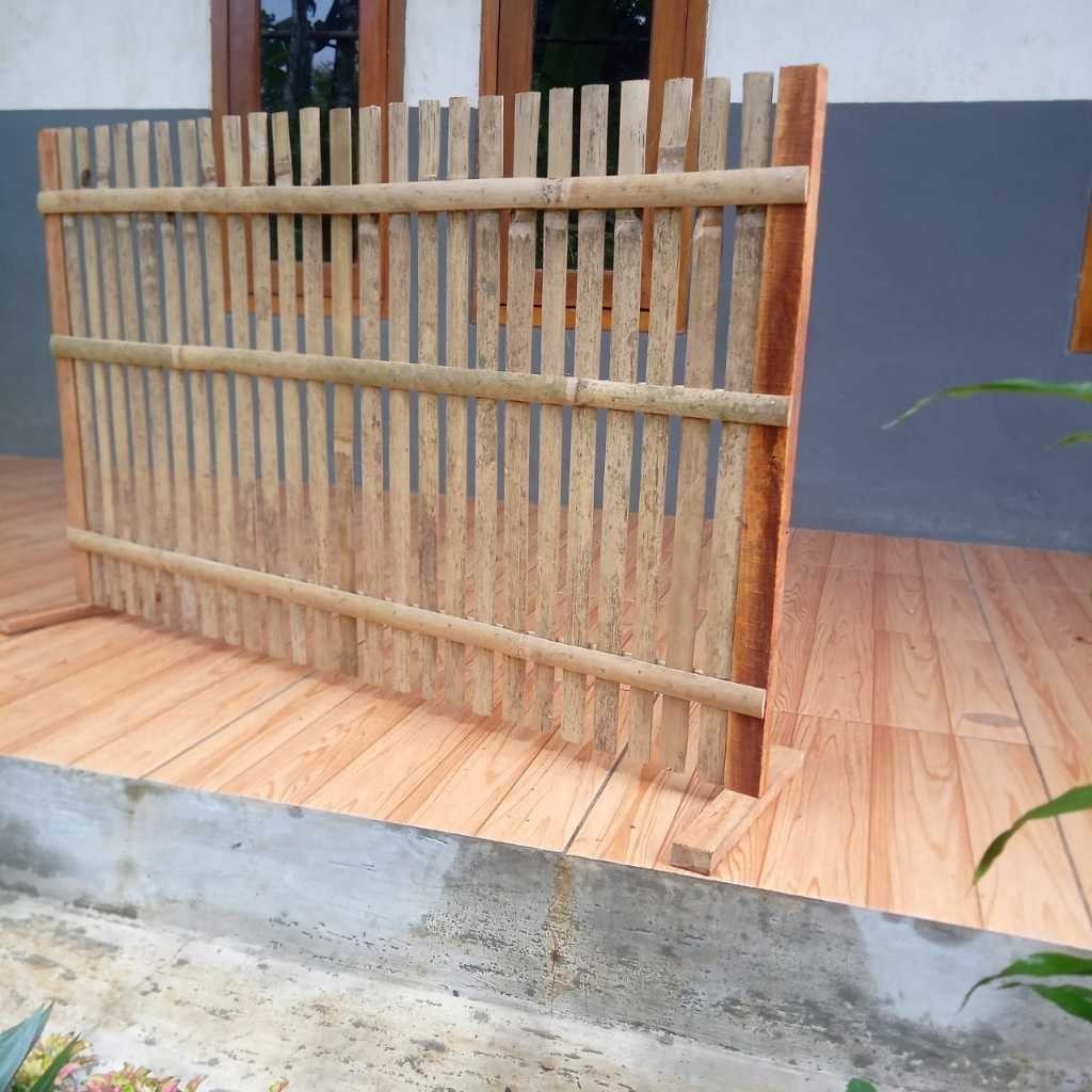 Pagar Bambu Pagar Taman Penyekat Ruangan Dekorasi Teras Rumah Taman Tinggi 40 Cm