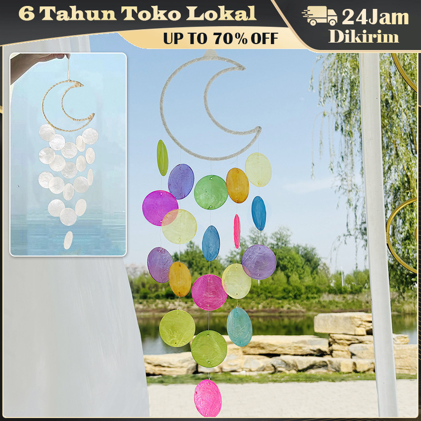[DIY] Lonceng Angin Kerang & Bulan Sabit - Paket Rakitan Wind Chime Dekorasi Gantung Estetik untuk T