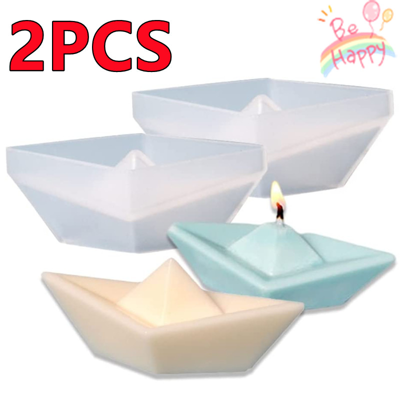 

New 2/1PC 3D Paper Boat Silicone Candle Molds DIY Aromath Plaster Ornament Scented Candle Mould Home Decor Handcrafts Mold 2023