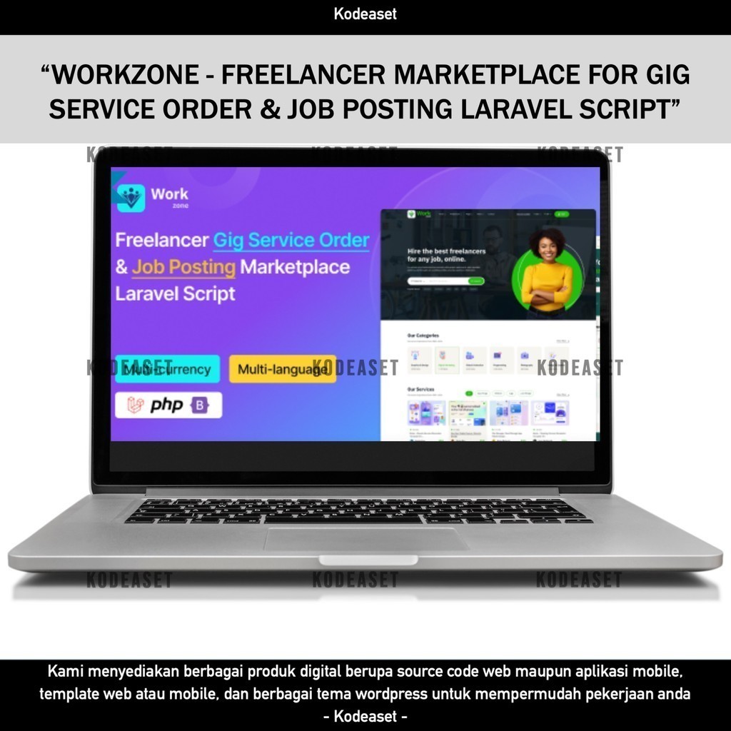 SOURCE CODE APLIKASI WEB WORKZONE - FREELANCER MARKETPLACE FOR GIG SERVICE ORDER & JOB POSTING LARAV