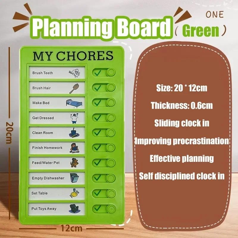 

Portable To Do List Board Reusable Checklist Daily Planner Memo Plastic Board Chore Chart Card for Kids Stationary