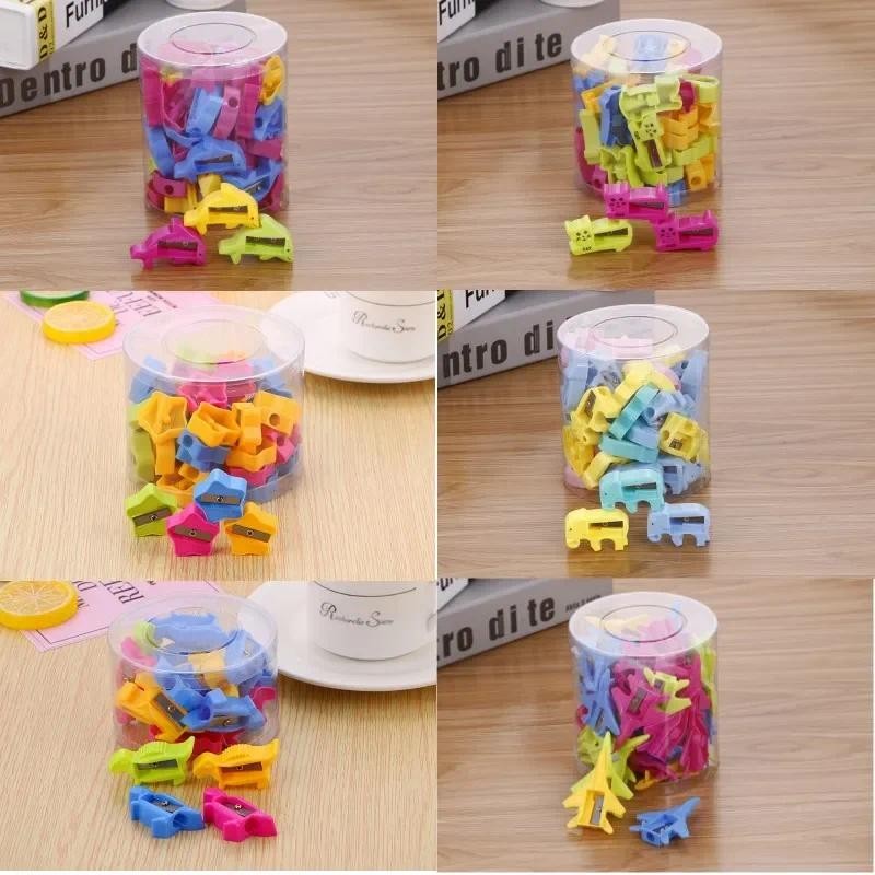 

10Pcs Cartoon Cute Animal Plastic Pencil Sharpener Kawaii Cat Duck Pencil Cutter Tool Office Stationery for Student School Gift