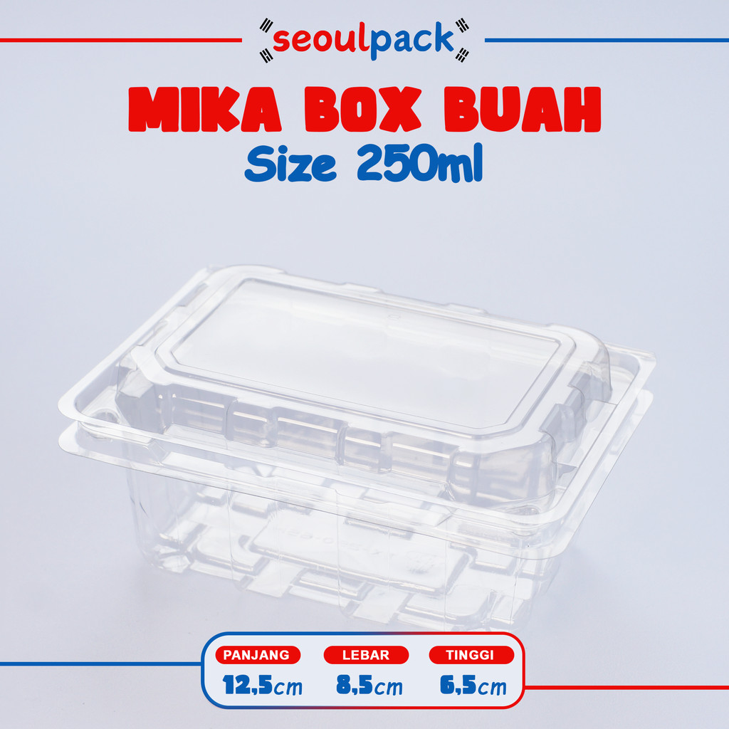 Mika Box Buah 250ml (50pcs) - Salad Box, Fruit Box, Mika Salad, Mika Buah, Box Buah