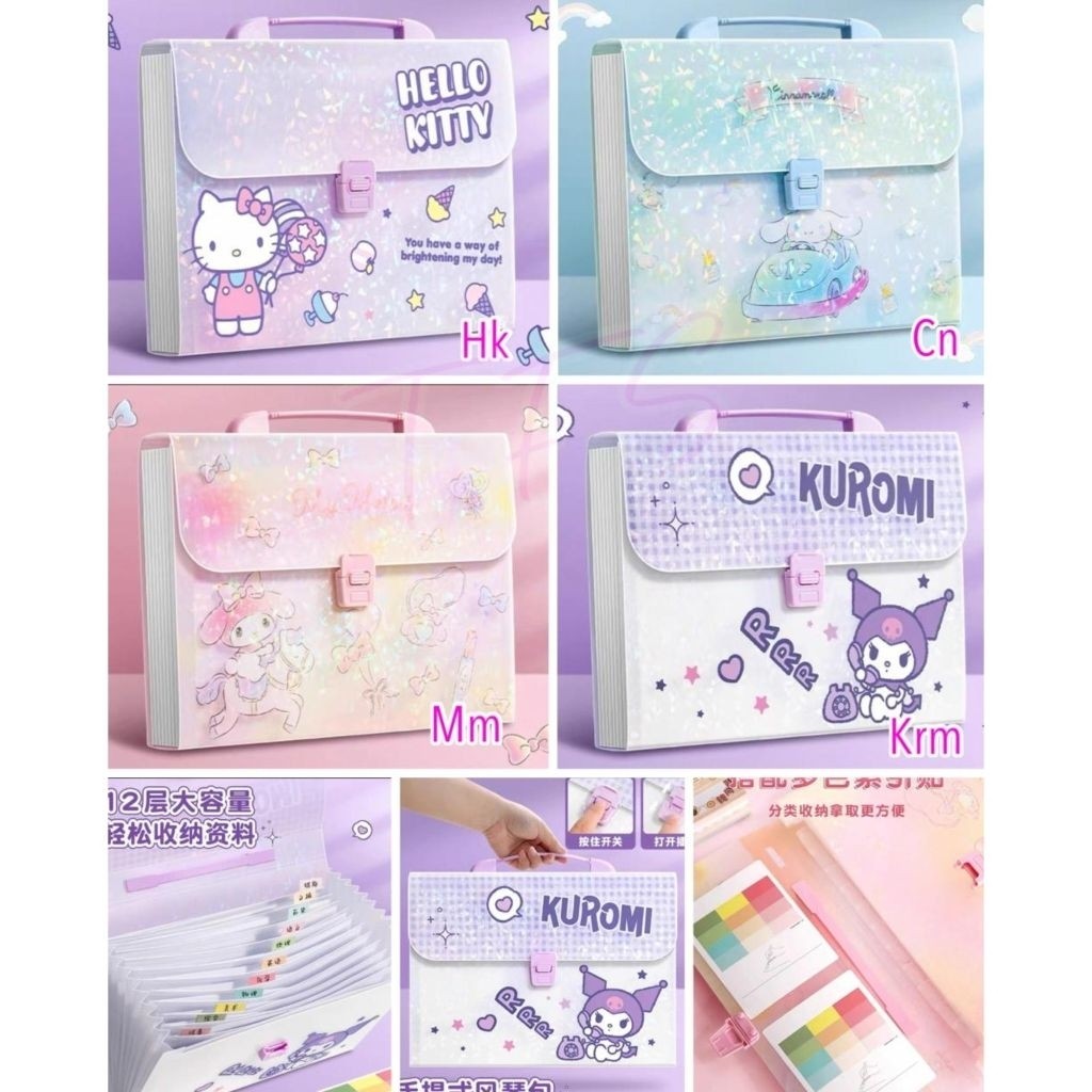 

CL Map file tenteng A4 Kuromi Cinnamoroll My Melody Hello Kitty Hologram OriCO