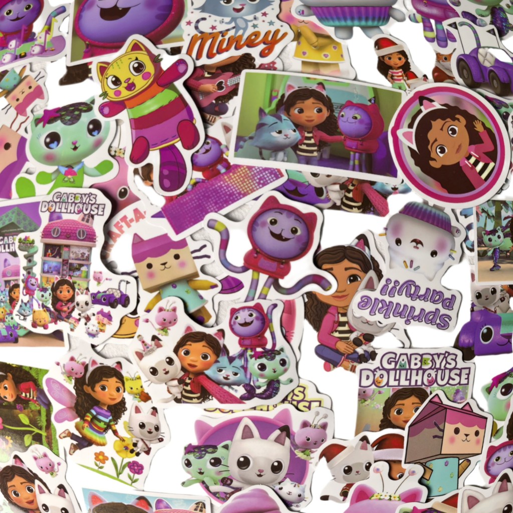 

40pcs Kawaii Gabby Dollhouse Cats Tattoo Stickers Waterproof Cartoon Cute Gabby Doll House Cats Sticker Kids Toys Children Gifts