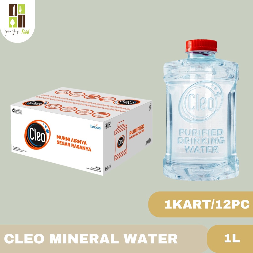 

Cleo MIneral Water 1L- 1 KARTON/12PC / Mineral Water / Air Mineral Kemasan Botol