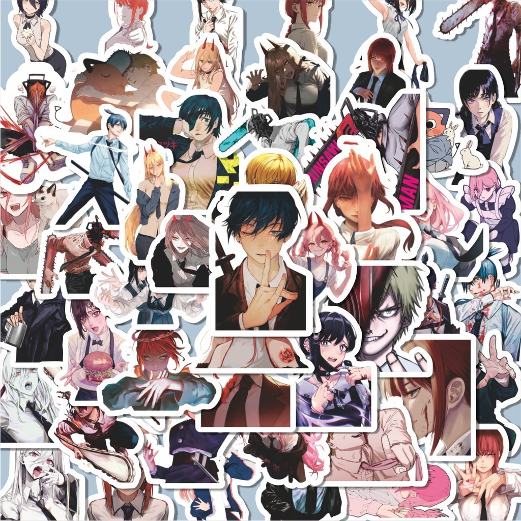 

100PCS Lucu Sticker Anime Chain Saw Man Stiker Aesthetic Stiker Anti Air Stikers Berperekat Waterproof sticker decal buat Motor Helm Buku Journal Koper Casing HP Laptop Botol Minum Hadiah anak