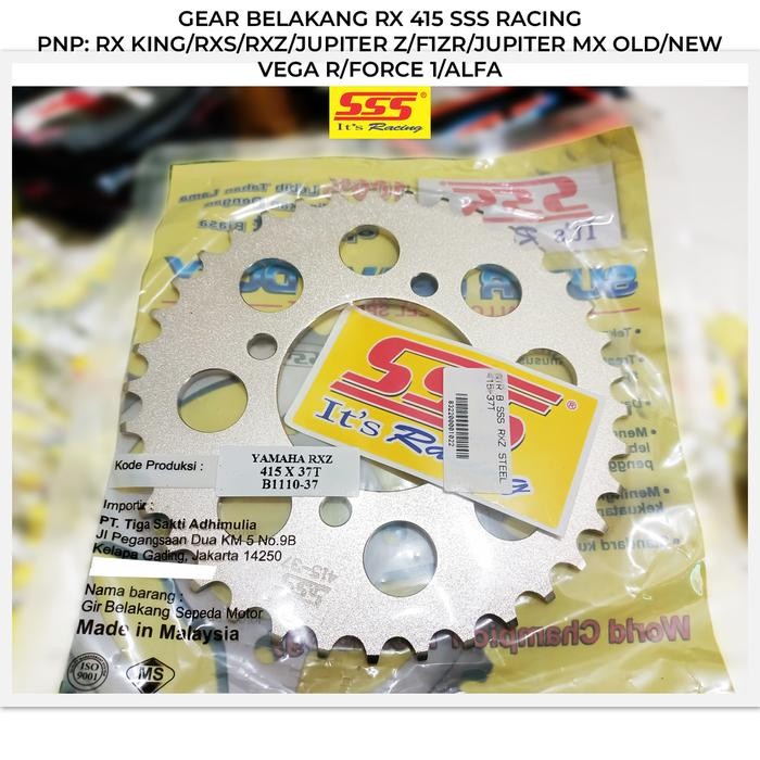Ger Gir Gear Belakang 415/428 SSS RX King Jupiter Z F1ZR Ukuran 30T 31T 32T 33T 34T 35T 36T 37T 38T 