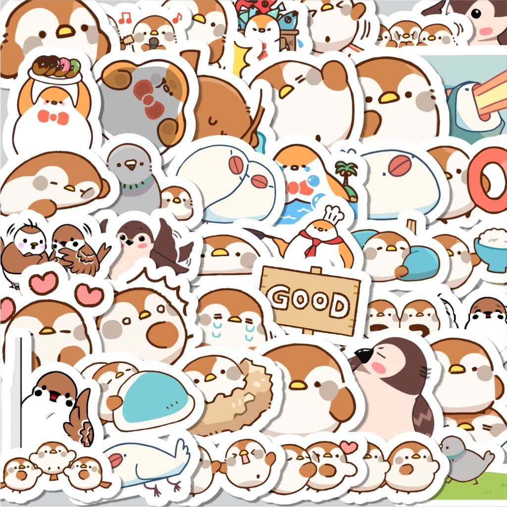 

Stiker Cutting Pack Sticker Hewan Burung Pipit Isi 100Pcs Series Aesthetic Lucu Keren Untuk Koper Bahan Vynil