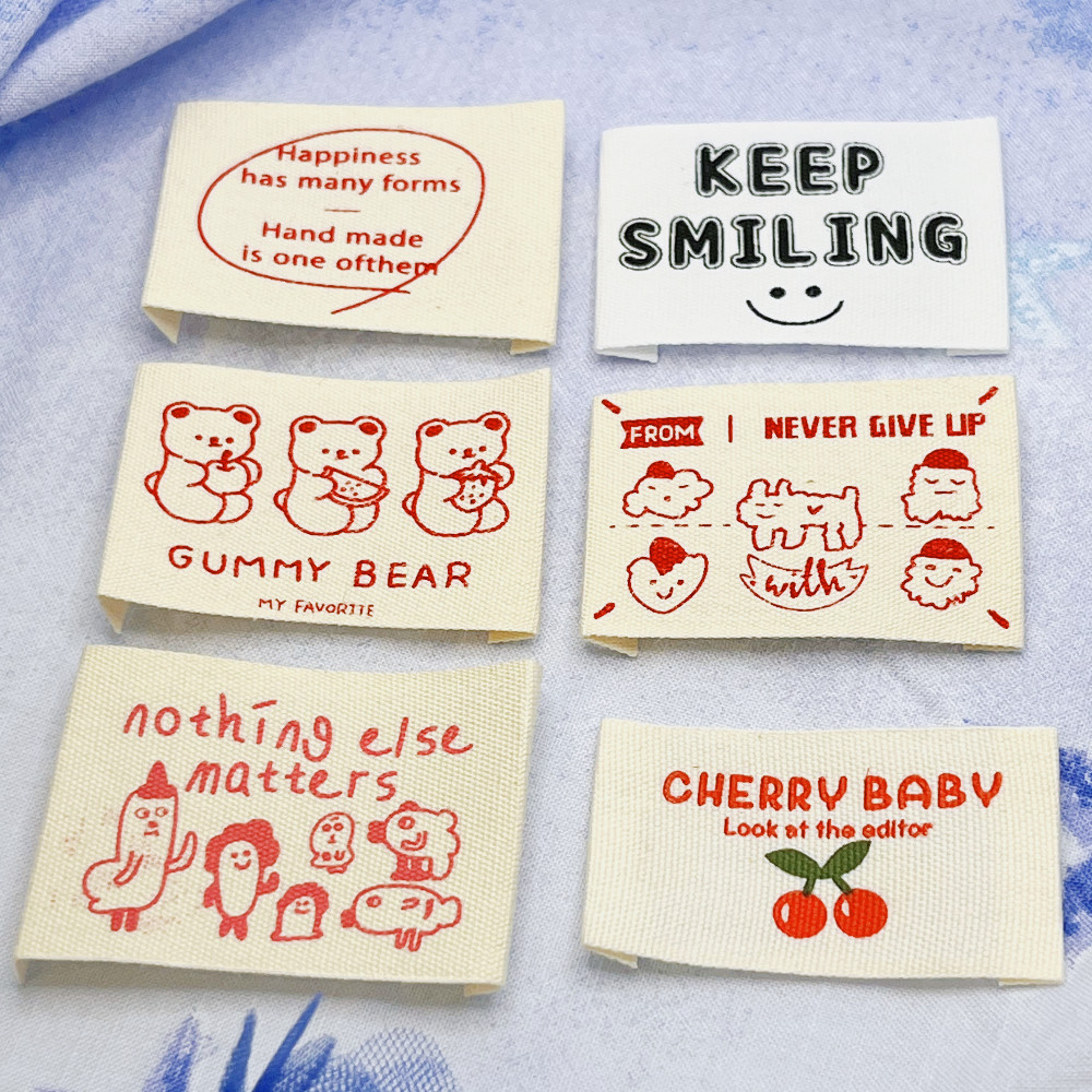 

Colorful Cotton Clothing Labels, DIY Fabric Tags, Korean Style Washable Sewing Labels for Garments, ready for ship