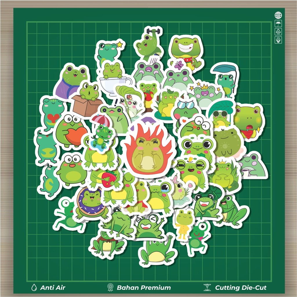 

HOT 50 PCS STIKER Sticker Hewan Katak Stiker Fashion Cars Decal Dingin Kartu Album Custom Vinyl Anti Air- Sticker Aesthetic Buku Journal Koper Casing HP Tablet Laptop Helm Motor Botol Minum