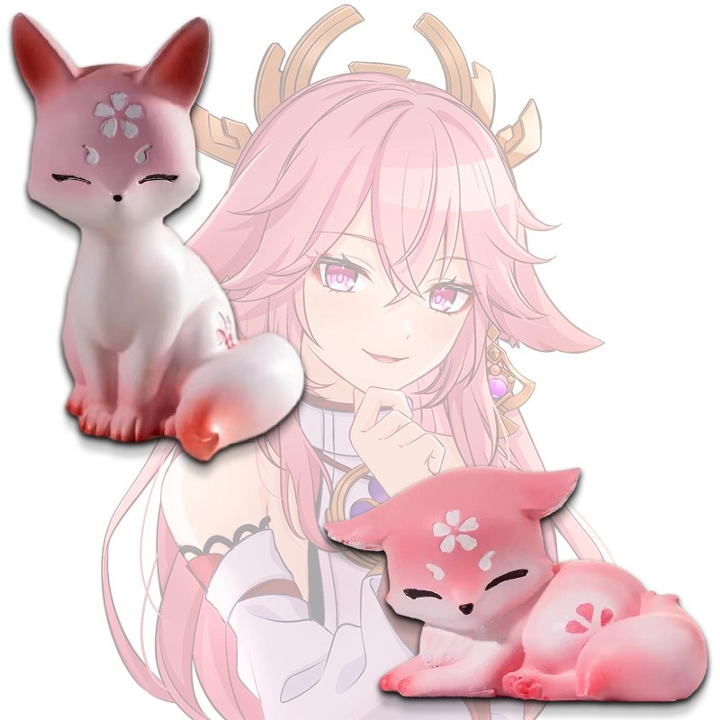 9cm Anime Genshin Impact Yae Miko Anime Figure Impact Yae Miko Fox Action Figure Collectible Model D