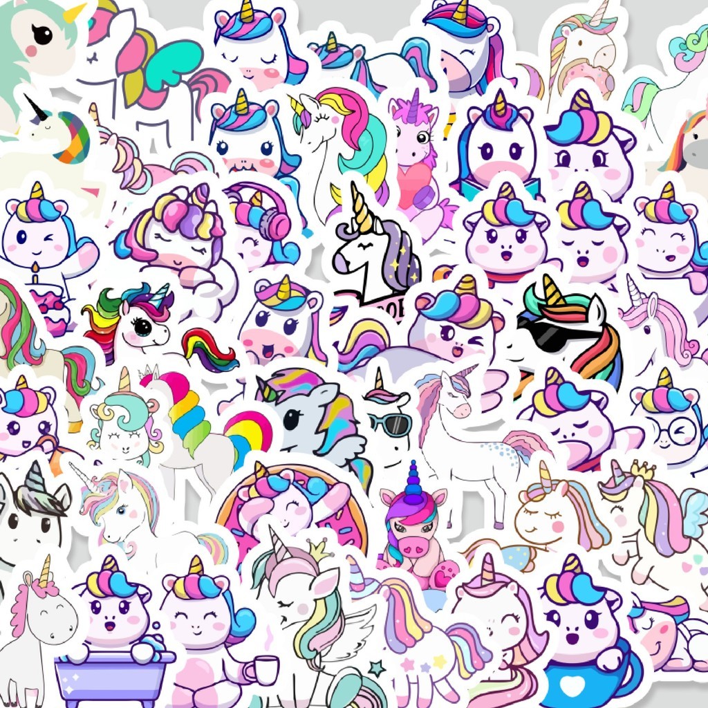 

Stiker Cutting Pack Stiker Kartun Hewan Unicorn Isi 100Pcs Series Aesthetic Lucu Keren Untuk Koper Bahan Vynil