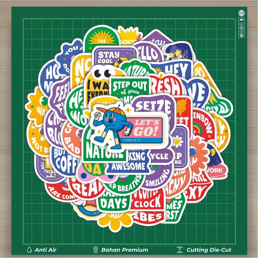 

HOT 50 PCS STIKER Sticker Tulisan Bahasa Inggris Stiker Fashion Cars Decal Dingin Kartu Album Custom Vinyl Anti Air- Sticker Aesthetic Buku Journal Koper Casing HP Tablet Laptop Helm Motor Botol Minum