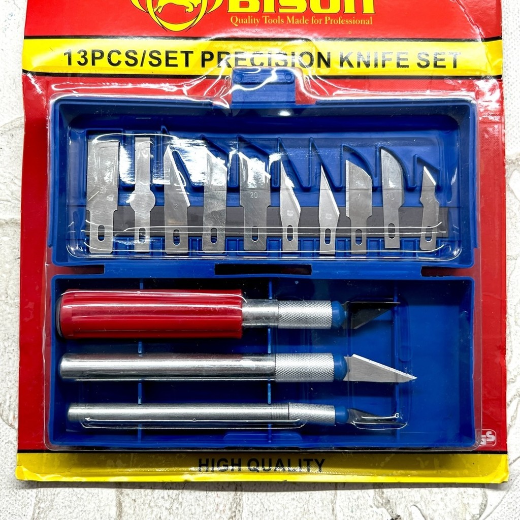 

GROSIR 12 set BISON Pisau cutter ukir seni art crafting knife 13 pcs NAMIKO WAREHOUSE