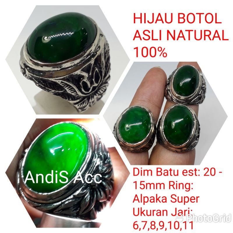 CINCIN BATU HIJAU BOTOL ASLI NATURAL 100%