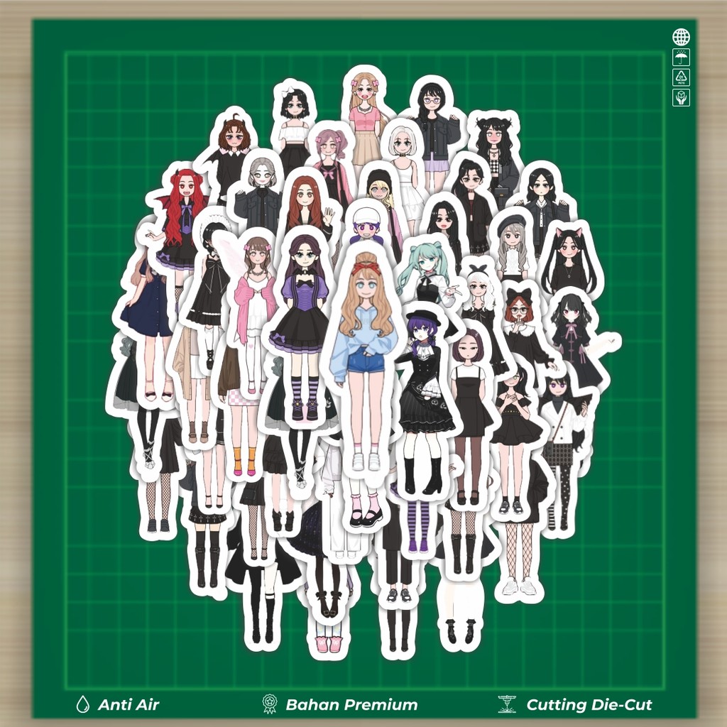 

HOT 50 PCS STIKER Stiker Gadis Misterius Berpakaian Gelap Stiker Fashion Cars Decal Dingin Kartu Album Custom Vinyl Anti Air- Sticker Aesthetic Buku Journal Koper Casing HP Tablet Laptop Helm Motor Botol Minum